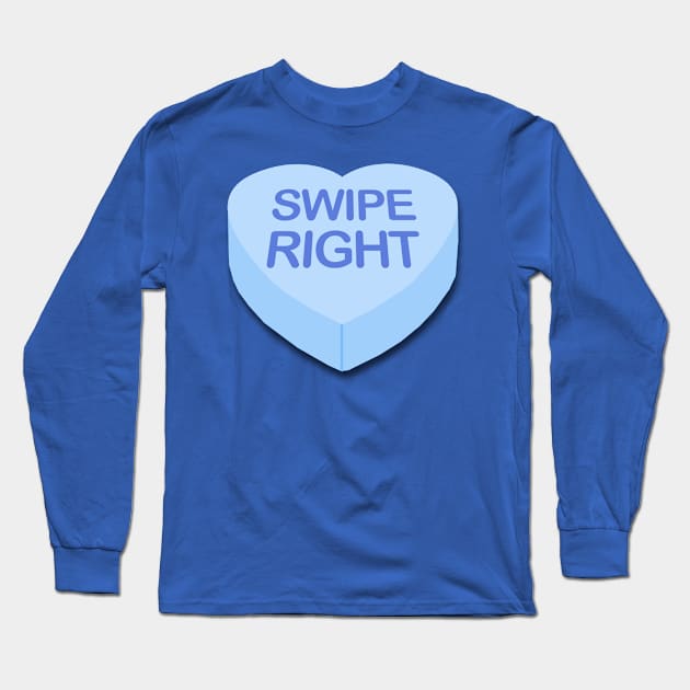 Candy Heart Swipe Right Long Sleeve T-Shirt by PopCultureShirts